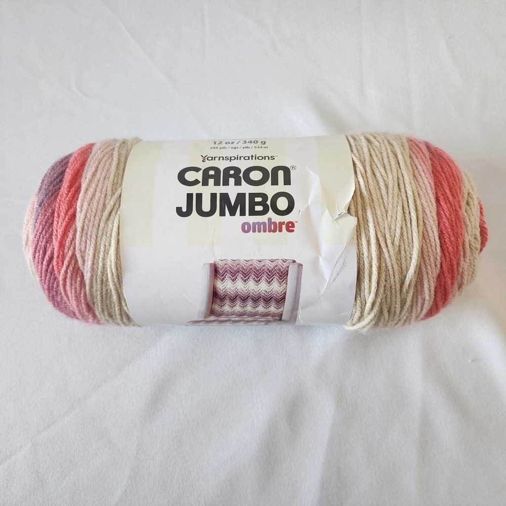 NEW Yarnspirations Caron Jumbo Ombre 100% ACRYLIC YARN 19016 Blossom 12oz